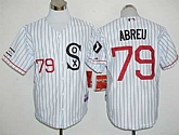 Chicago White Sox #79 Jose Abreu White(Black Strip) Cooperstown Stitched Baseball Jersey,baseball caps,new era cap wholesale,wholesale hats